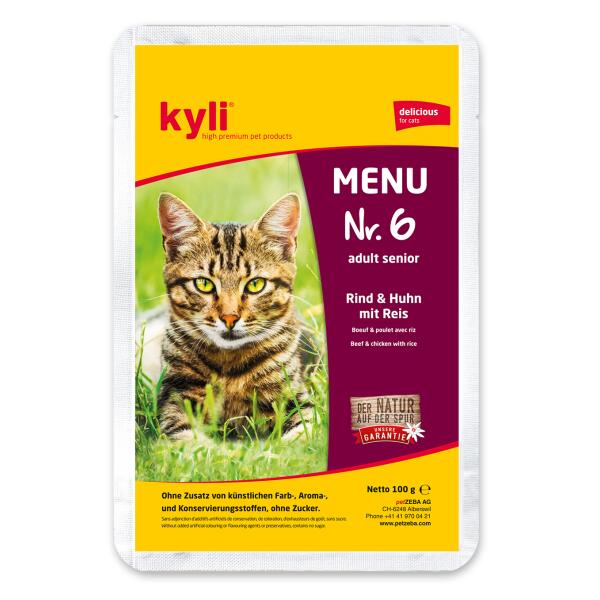Kyli Menu Nr.6 Adult Senior Rind & Huhn mit Reis (12x100gr)