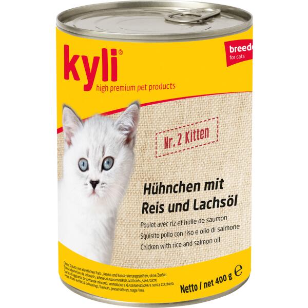 Kyli Breeders Nr.2 Kitten Huhn mit Reis & Lachsöl 400g