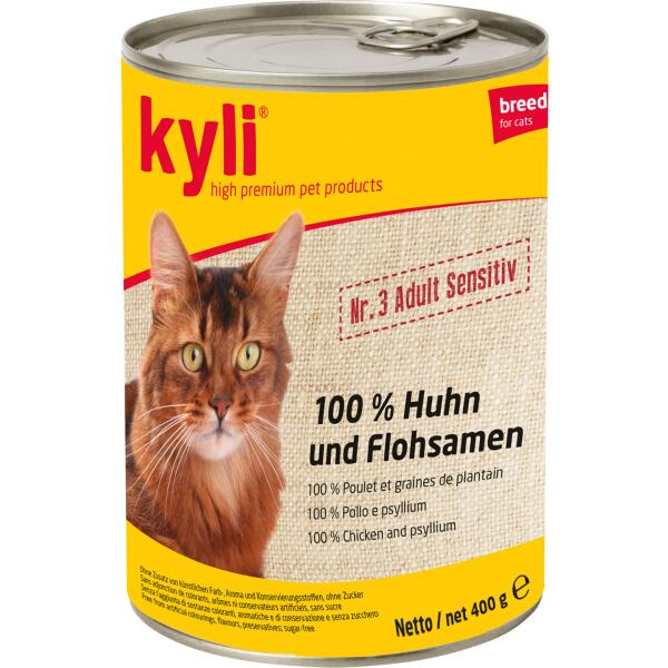 Kyli Breeders Nr.3 Sensitive Monoprotein 100% Huhn & Flohsamen 400g